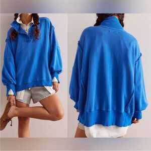 NWOT We The Free / free people Camden Henley Sweatshirt - Lake Victoria - S